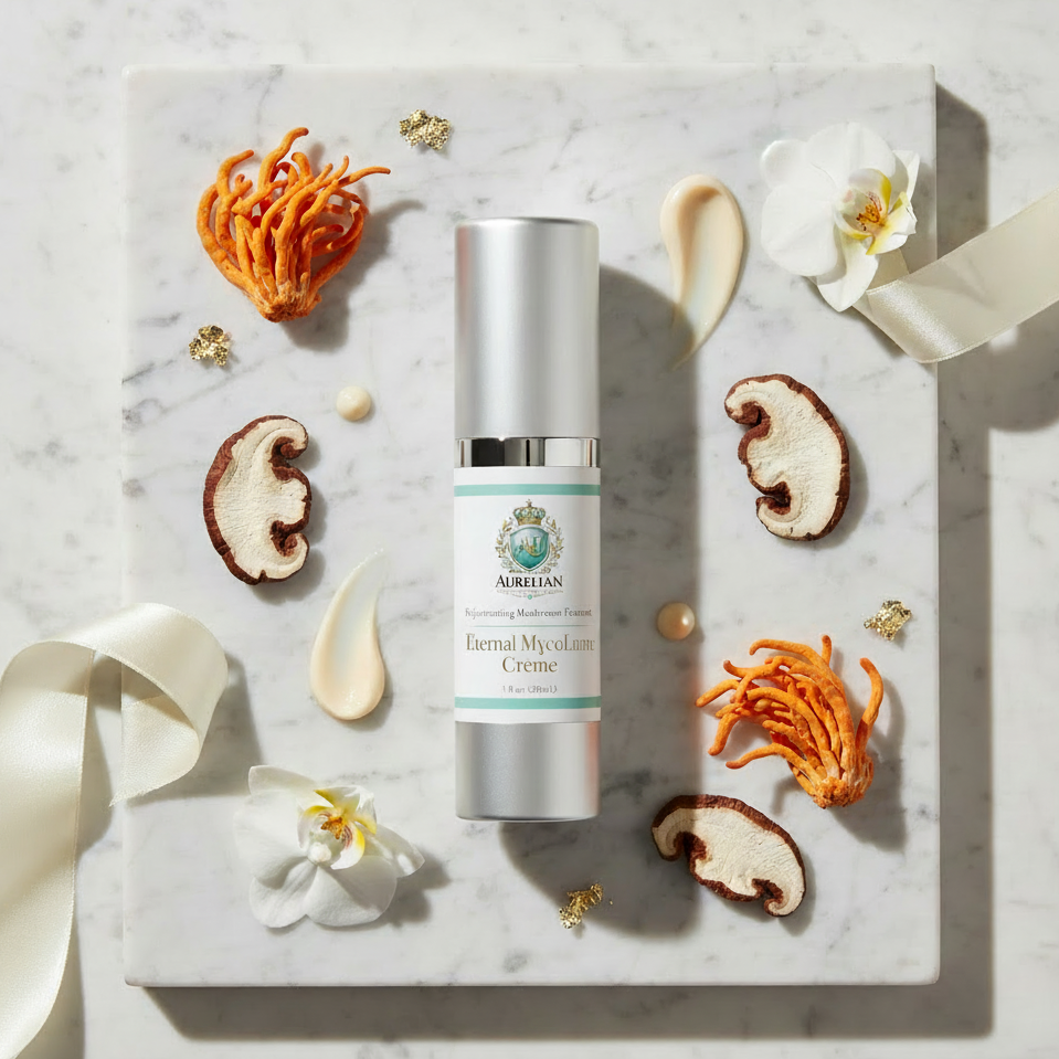 Eternal MycoLume Crème reishi mushroom rejuvenating face cream by The Aurelian House